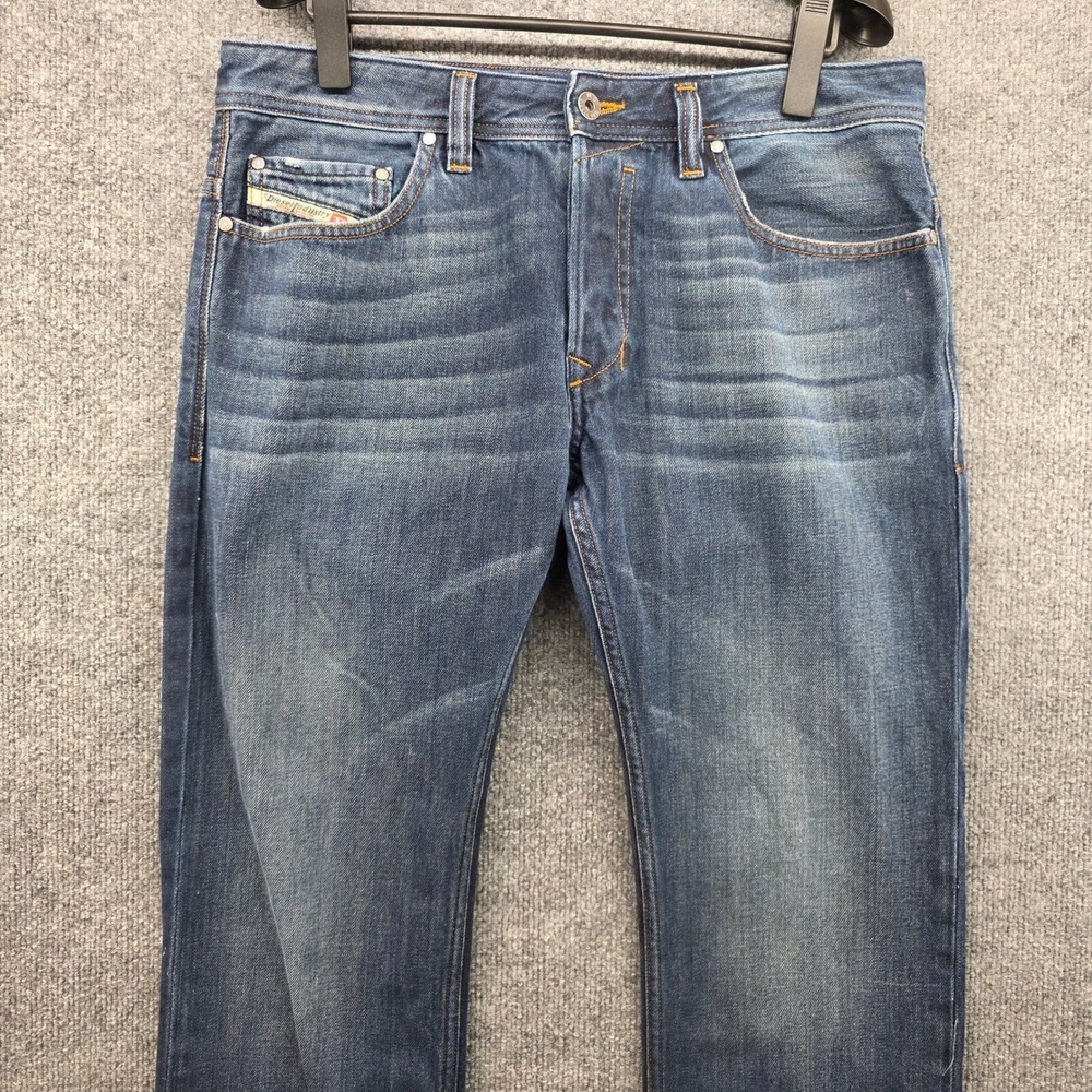 Diesel Safado Regular Slim Straight Jeans Mens 32x30 Blue Wash 0R0S6 Denim USA